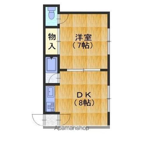 第6ピアパレス中島(1DK/2階)の間取り写真