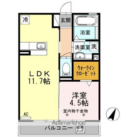 PORT MARK(1LDK/3階)の間取り写真