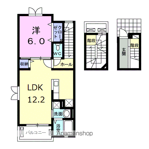 セリシールⅠ(1LDK/3階)の間取り写真