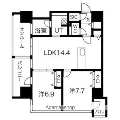 さくらHILLS NISHIKI PLATINUM RESIDE(2LDK/10階)の間取り写真