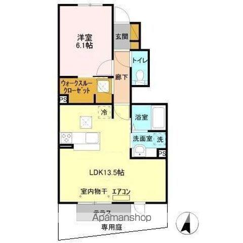 クレア3(1LDK/1階)の間取り写真