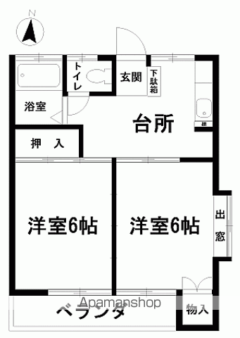 マンションハウスパートⅡ(2K/2階)の間取り写真