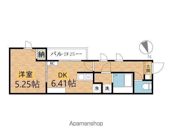 フェルトムントⅡ(1DK/3階)の間取り写真