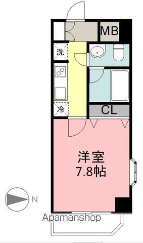 IN-TOWNER木町(1K/2階)の間取り写真