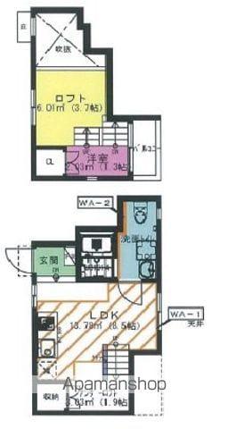 VENUS-Ⅲ(ワンルーム/1階)の間取り写真