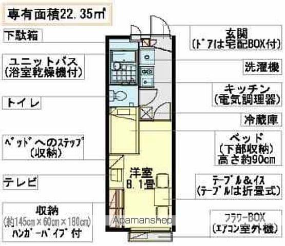 レオパレスSOLUTIONS(1K/2階)の間取り写真