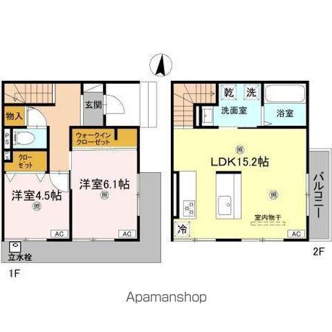 DーLUCE納定(ディールーチェノウジョウ)(2LDK)の間取り写真
