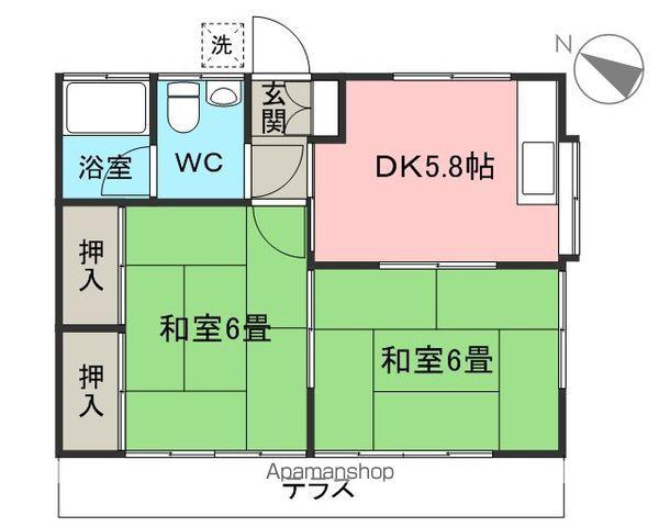 見出シ野ハイツⅠ(2DK/1階)の間取り写真
