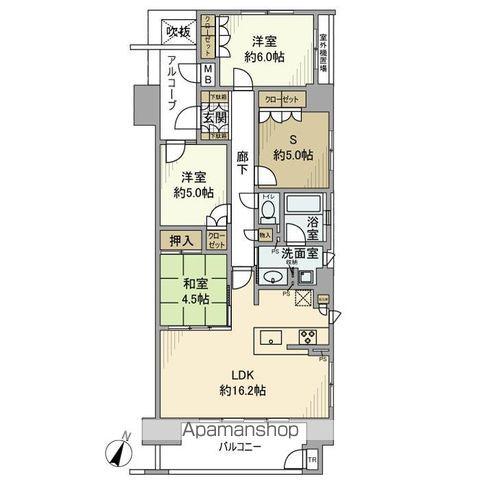 千葉中央レジデンス(3SLDK/4階)の間取り写真