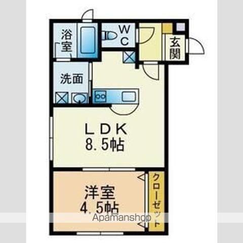 ル・フォートK-Ⅱ(1LDK/1階)の間取り写真