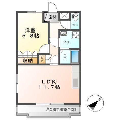 サンパレス(1LDK/2階)の間取り写真