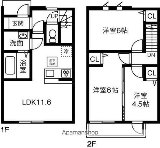 MAISONETTE LAND楽田B(3LDK)の間取り写真