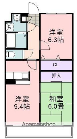 ポローニア北番町(2DK/1階)の間取り写真