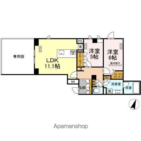 プライム フォレスト 百合ケ丘(2LDK/1階)の間取り写真