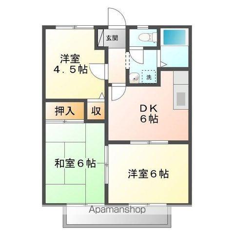 レイクサイド黄葉(3DK/2階)の間取り写真