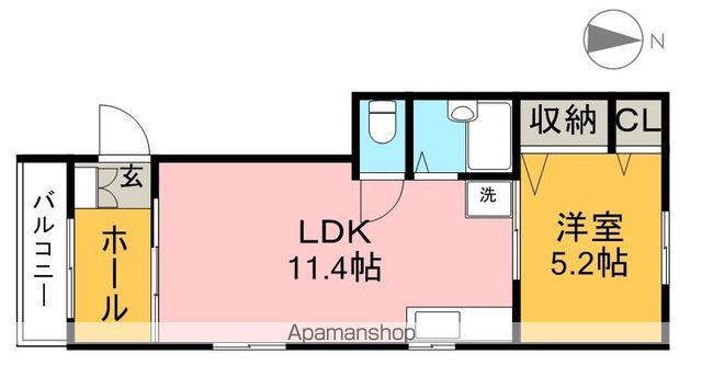 シャーメゾン上町(1LDK/2階)の間取り写真
