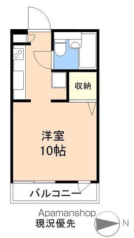 LA新徳田B(1K/1階)の間取り写真
