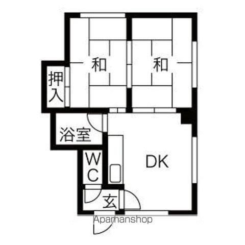 澄川高台ハイツ(2DK/1階)の間取り写真