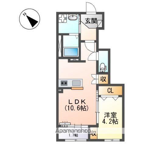 スターテラスひばりが丘(1LDK/1階)の間取り写真