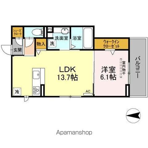 リヴェール東中島(1LDK/2階)の間取り写真