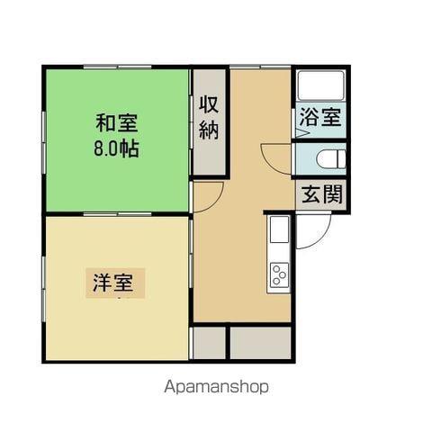 コーポ浮中(2DK/2階)の間取り写真