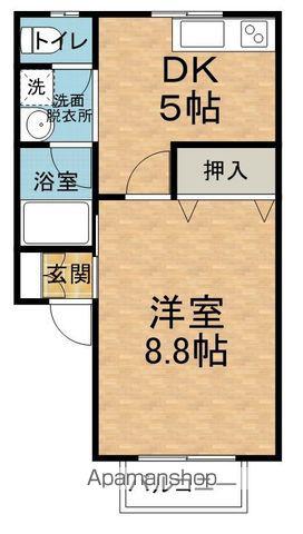 グリーンハイツ富田(1K/2階)の間取り写真