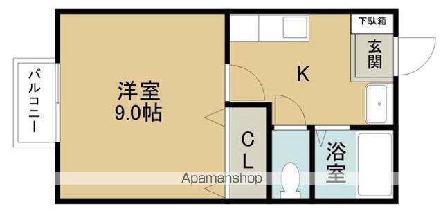 ミューズ(1K/2階)の間取り写真