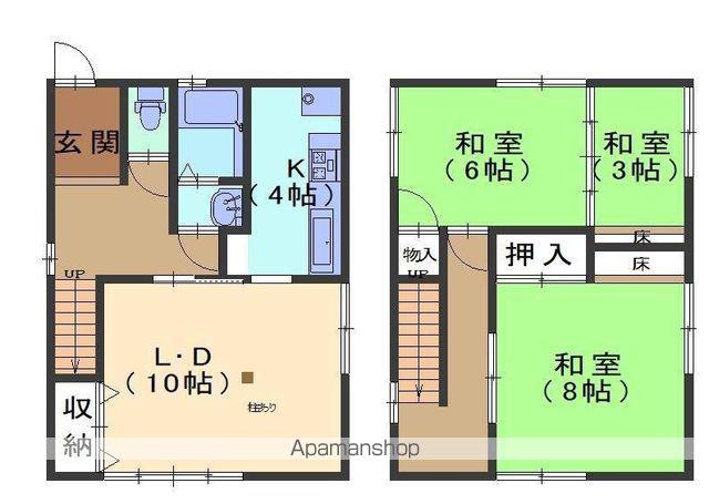 IRいしかわ鉄道 金沢駅 バス乗車時間:9分 香林坊バス停で下車 徒歩9分 2階建 築82年(3LDK)の間取り写真
