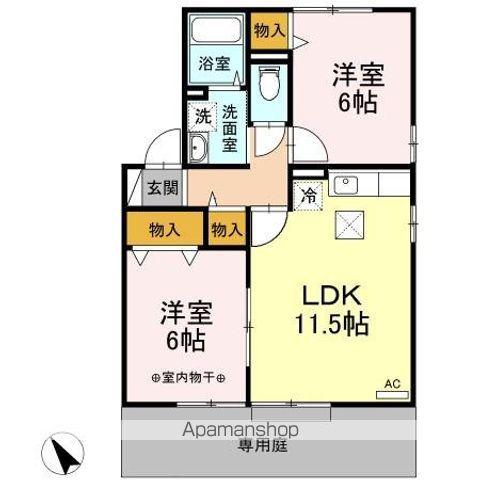 エクセレンテ・マシューA/B(2LDK/1階)の間取り写真