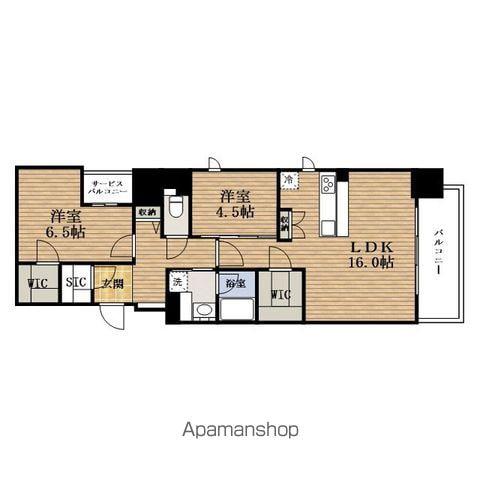 SPLENDIDE本町グラン(2LDK/4階)の間取り写真