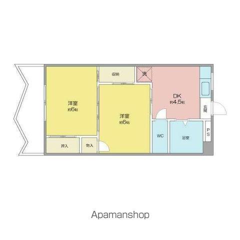 フローラル名東(2DK/4階)の間取り写真