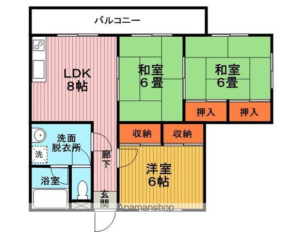 大池マンション(3LDK/4階)の間取り写真