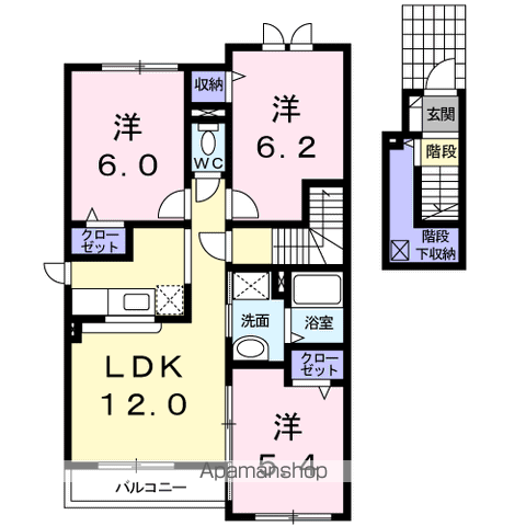 クレメントスクエア(3LDK/2階)の間取り写真