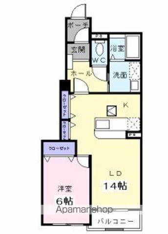 ディアコート中野Ⅱ(1LDK/1階)の間取り写真