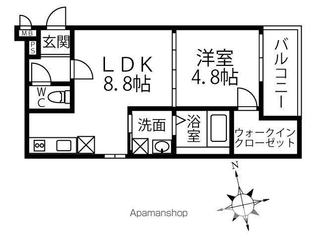 フジパレス阪南町Ⅱ番館(1LDK/3階)の間取り写真