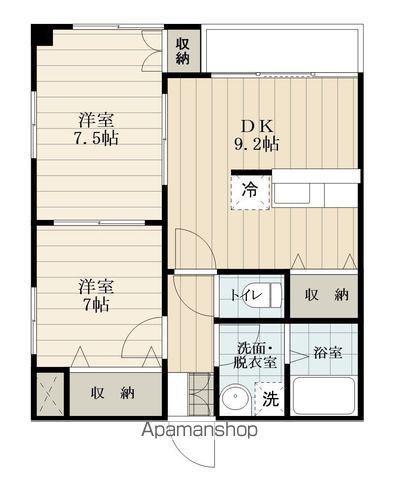 シェルエイト(2DK/2階)の間取り写真
