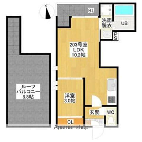 GRANDTIC緑(1LDK/2階)の間取り写真