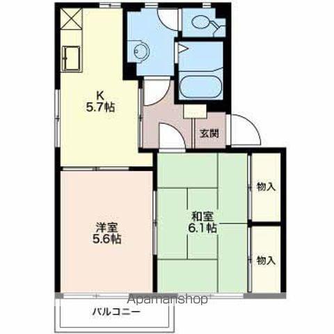 ベルメゾン西河原(2K/1階)の間取り写真