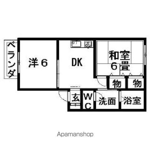 ローゼンハイム(2DK/2階)の間取り写真