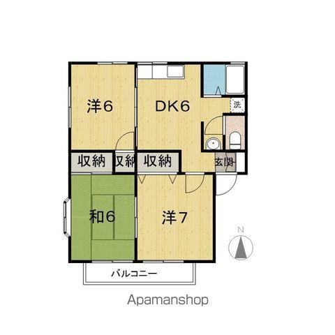 グリーンビレッジA(3DK/1階)の間取り写真