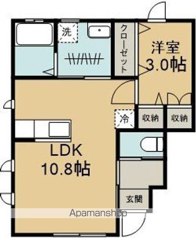TENDER HEART(1LDK/1階)の間取り写真