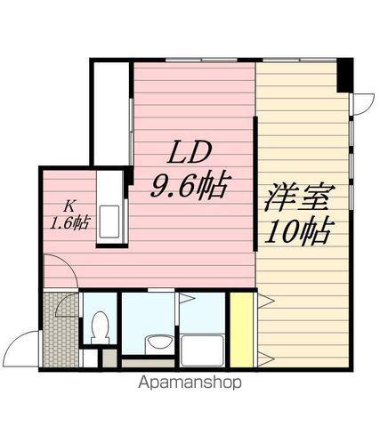 KDXレジデンス南3条(1LDK/13階)の間取り写真