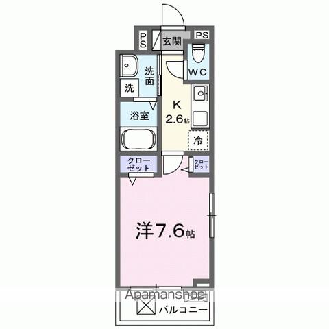 ウィンロードⅡ(1K/3階)の間取り写真
