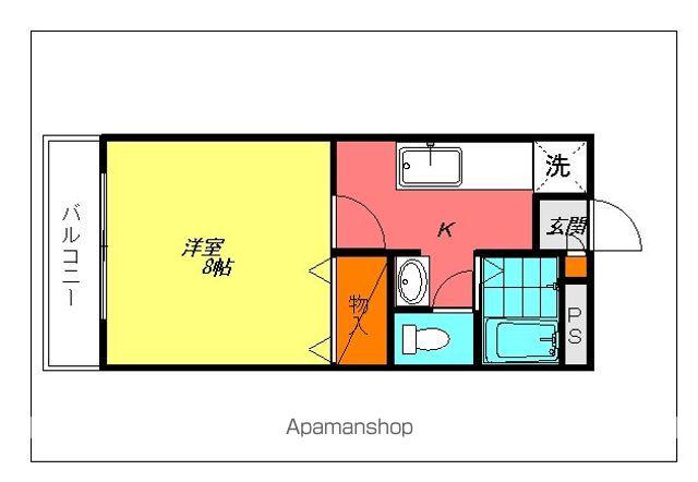 ウィスタリア2(1K/3階)の間取り写真