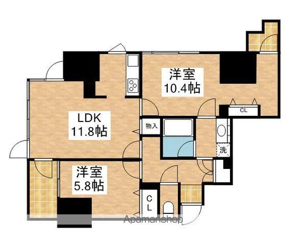 プレミアムコート葵(2LDK/12階)の間取り写真