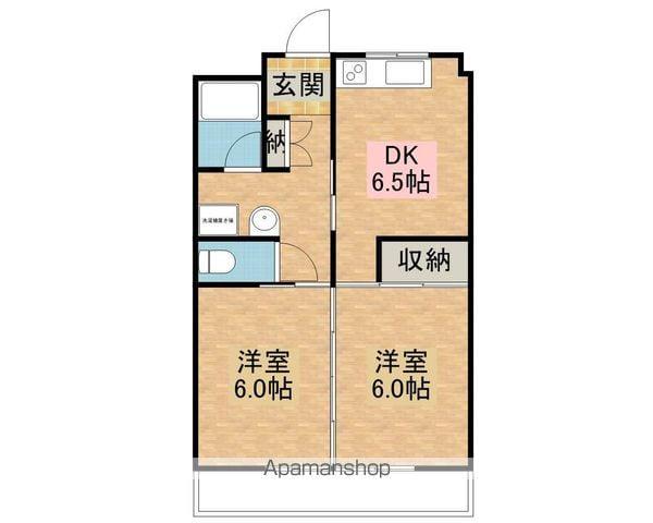 ヴィラ向陽(2DK/1階)の間取り写真