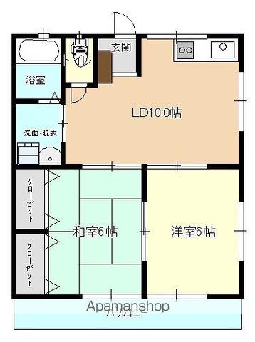 ビオラ13(2DK/2階)の間取り写真