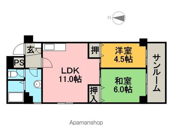 ドミ中島公園(2LDK/1階)の間取り写真