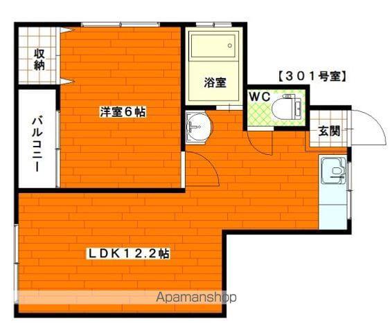 小陽ビル(1LDK/3階)の間取り写真