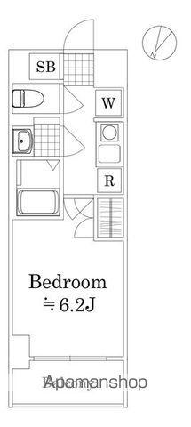 GENOVIA阪東橋ⅡSKYGARDEN(1K/9階)の間取り写真
